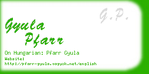 gyula pfarr business card